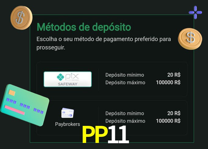 O cassino PP11 oferece uma grande variedade de métodos de pagamento